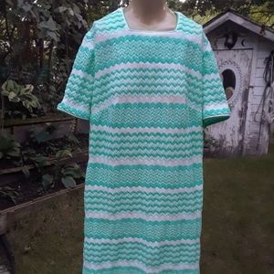 Vintage green and white dress